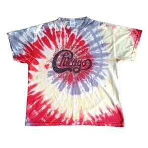 Vintage Chicago Band T-Shirt Men's Large Tie Dye Short Sleeve